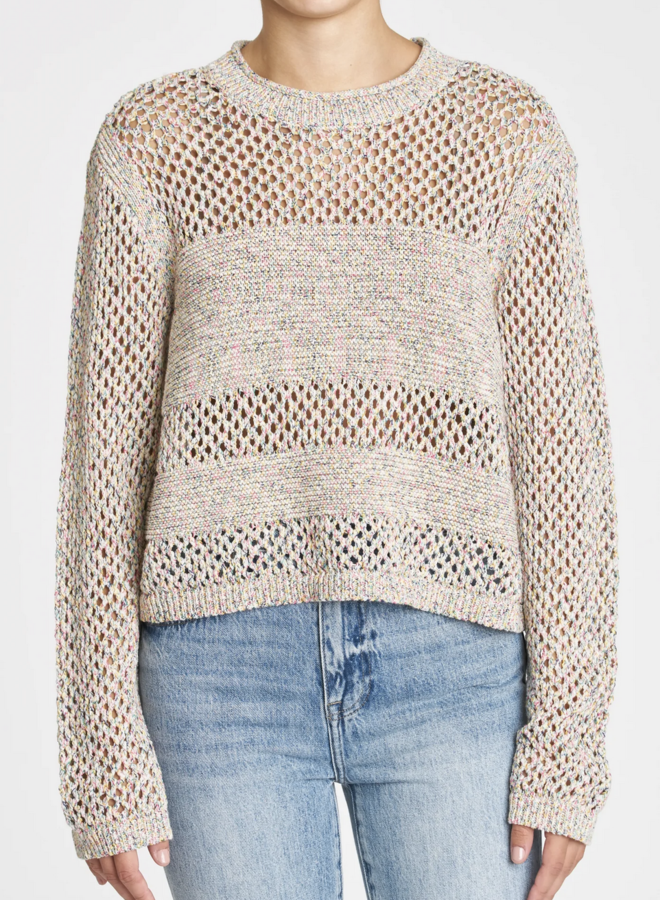 Caroline Open Knit Pullover Sweater Multi Pop