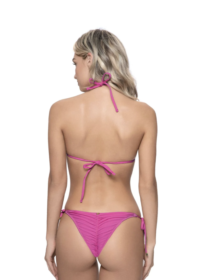 Ruched Tie Teeny Bottom Cosmo Pink
