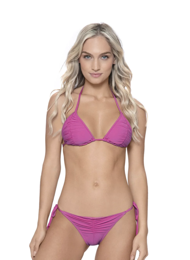Ruched Tri Top Cosmo Pink