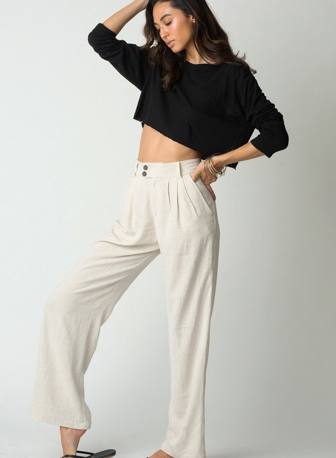 The Pleated Pant Natural