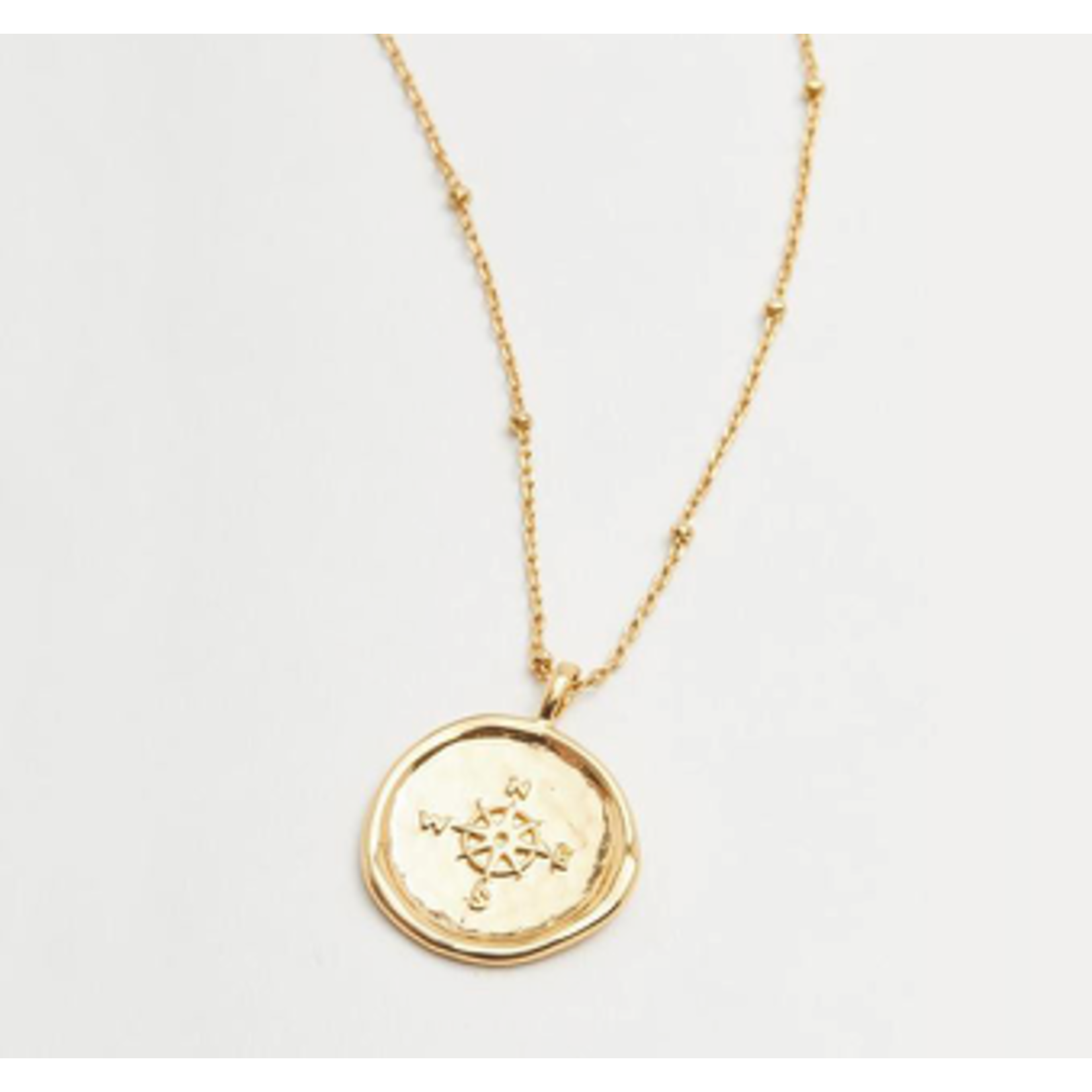 Gorjana Compass Coin Necklace in Gold