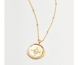  gorjana Women's Compass Coin Pendant Necklace, 18K Gold Plated  Medallion, Adjustable 19 inch Chain : Clothing, Shoes & Jewelry