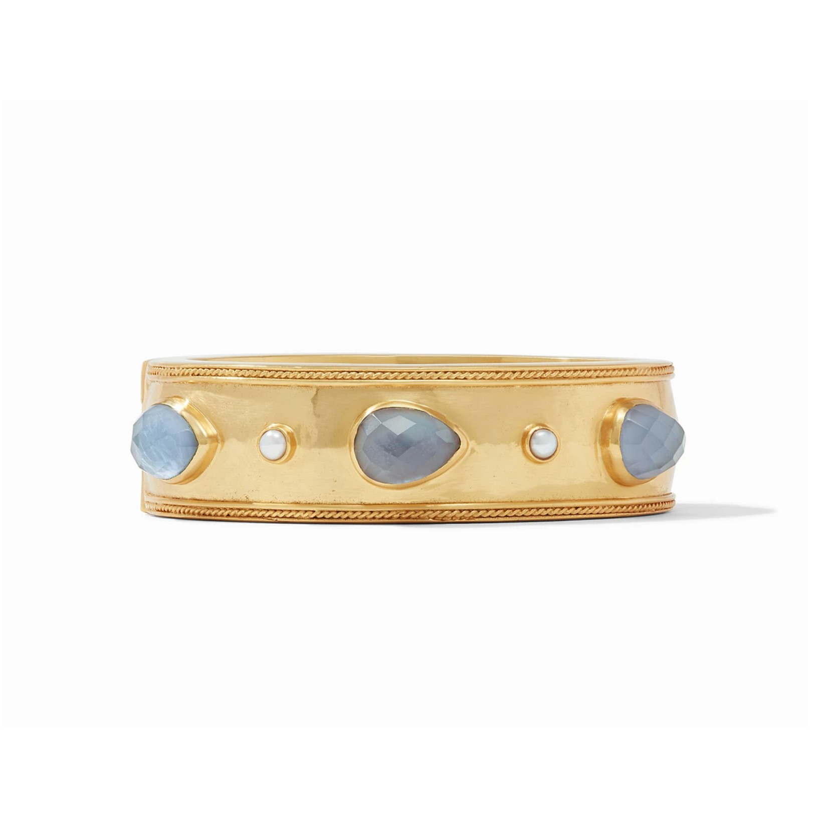 Julie Vos Cassis Statement Hinge Bangle - iridescent slate blue