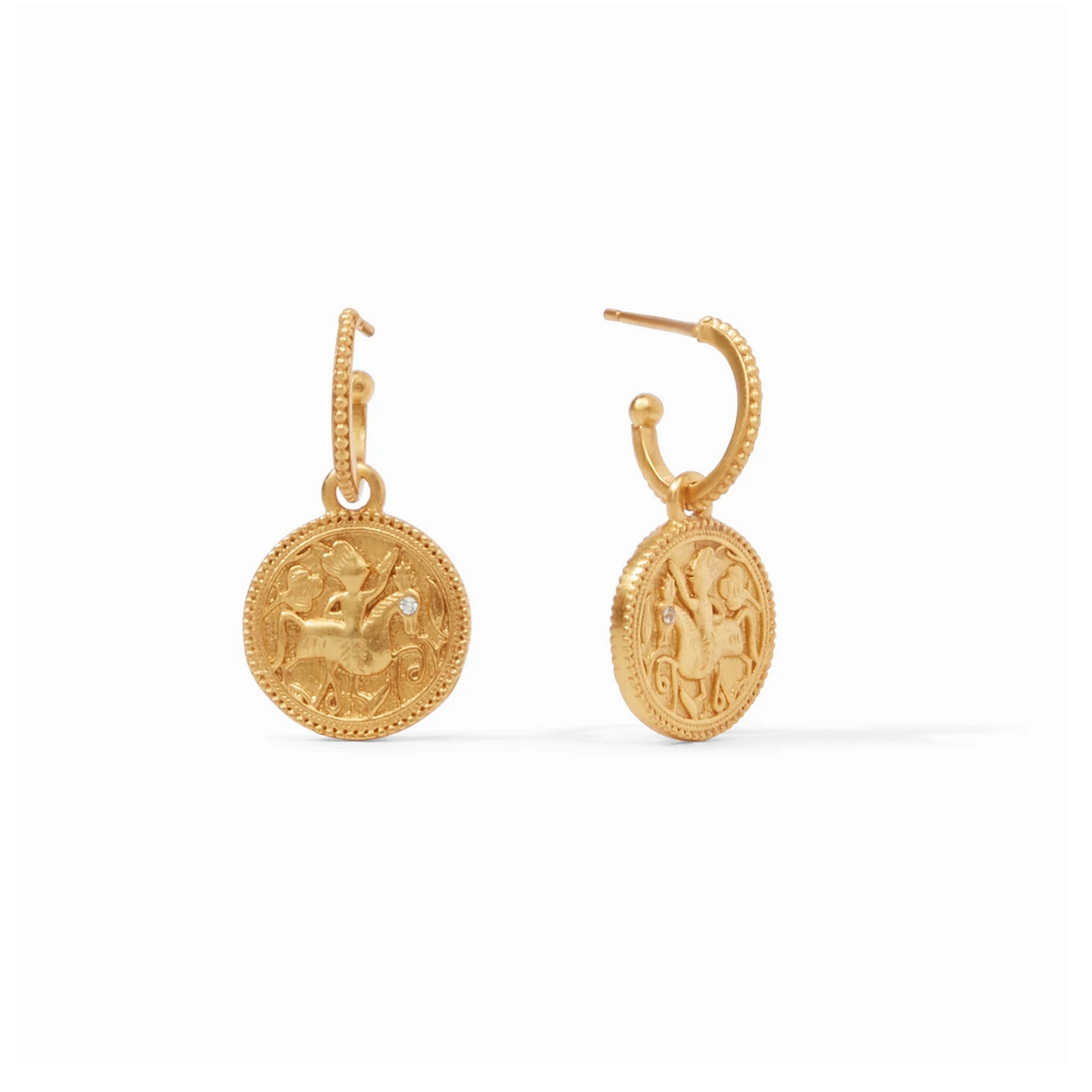 Julie Vos Coin Hoop & Charm Earring