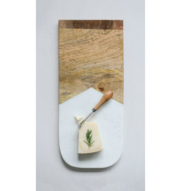 Website Marble & Mango Wood Cutting Board with a Canape Knife