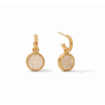 Julie Vos Fleur-de-Lis Hoop & Charm Pavé Earring - cz