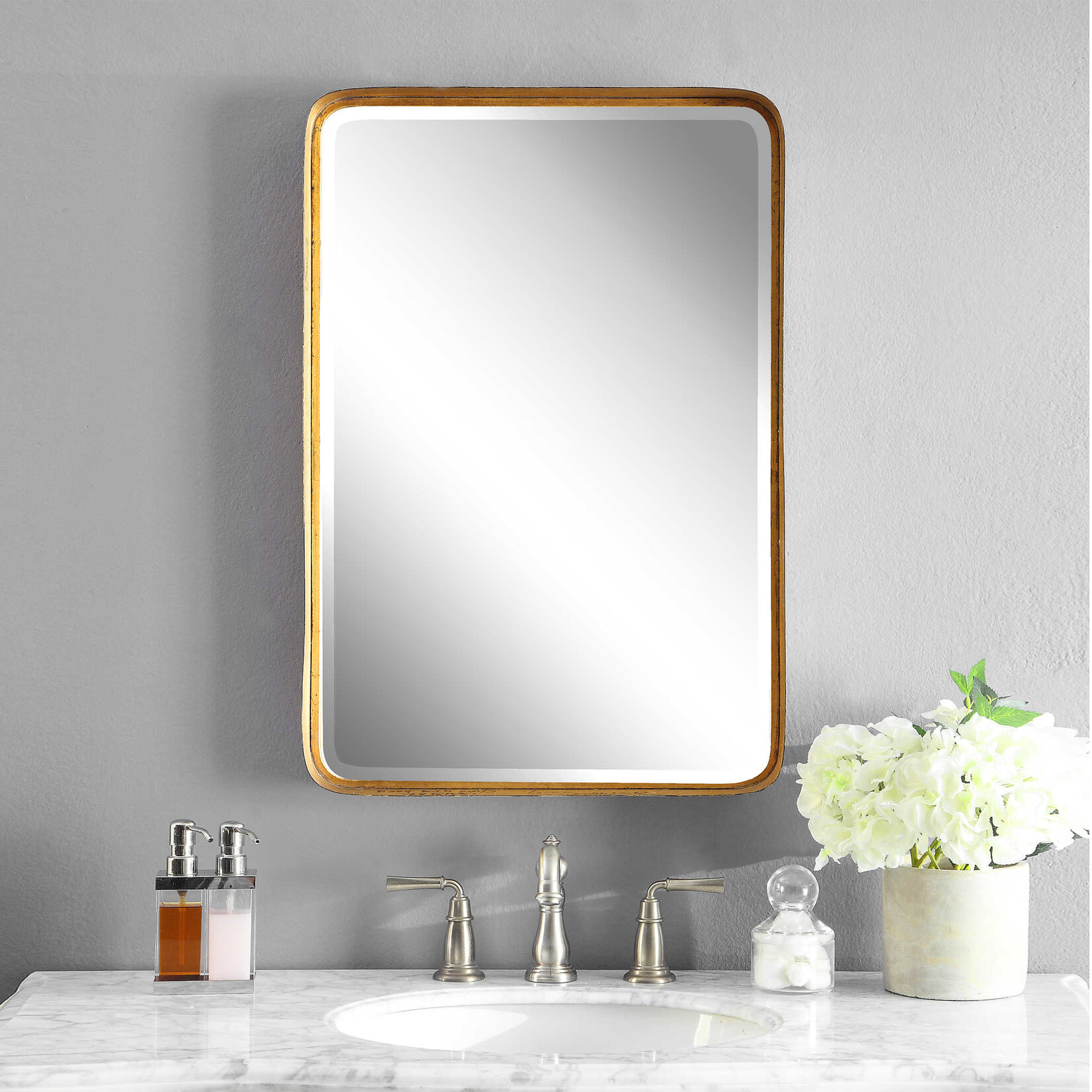 Website *Antiqued Gold Vanity Mirror