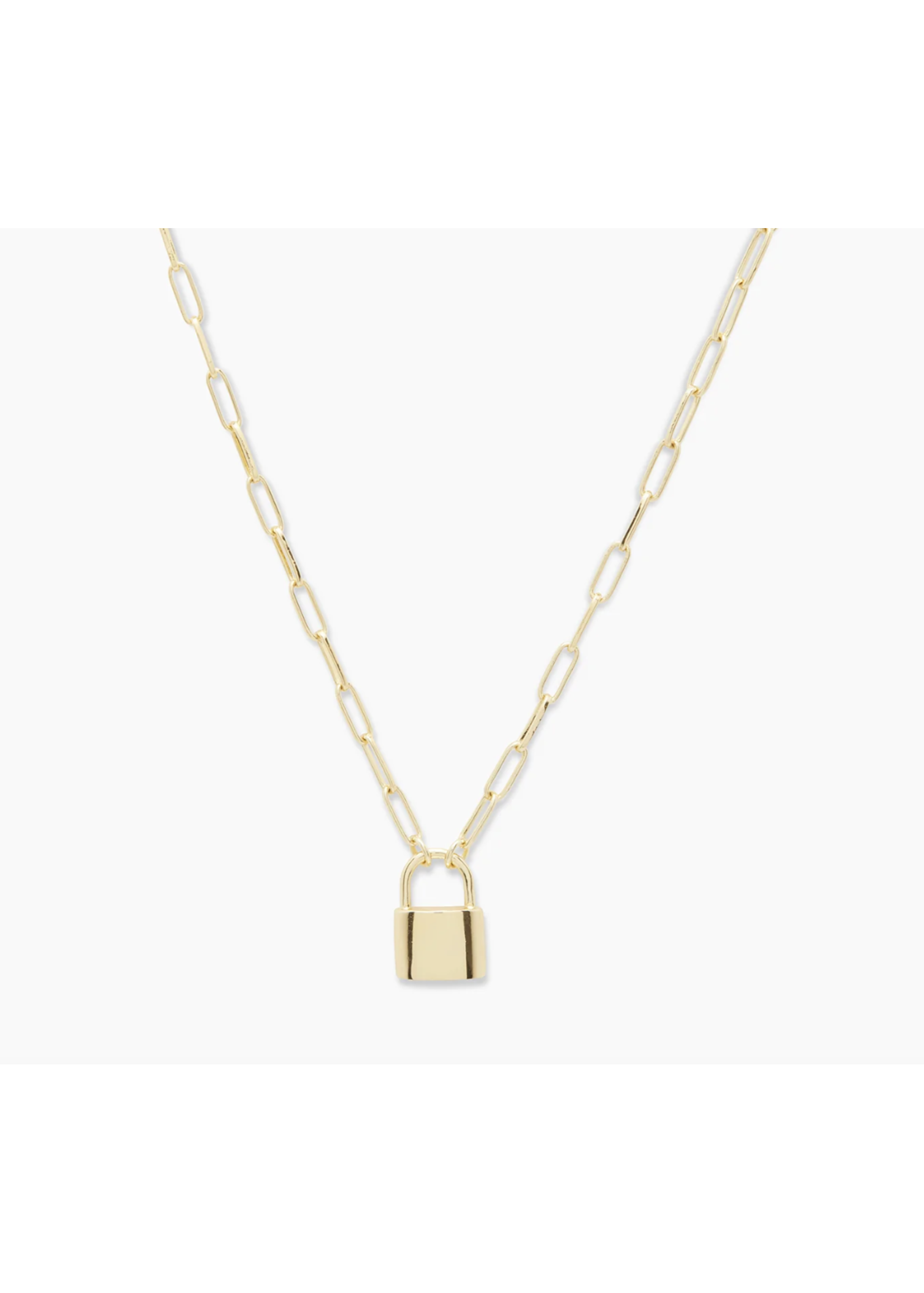 Gorjana Kara Padlock Charm Necklace - gold