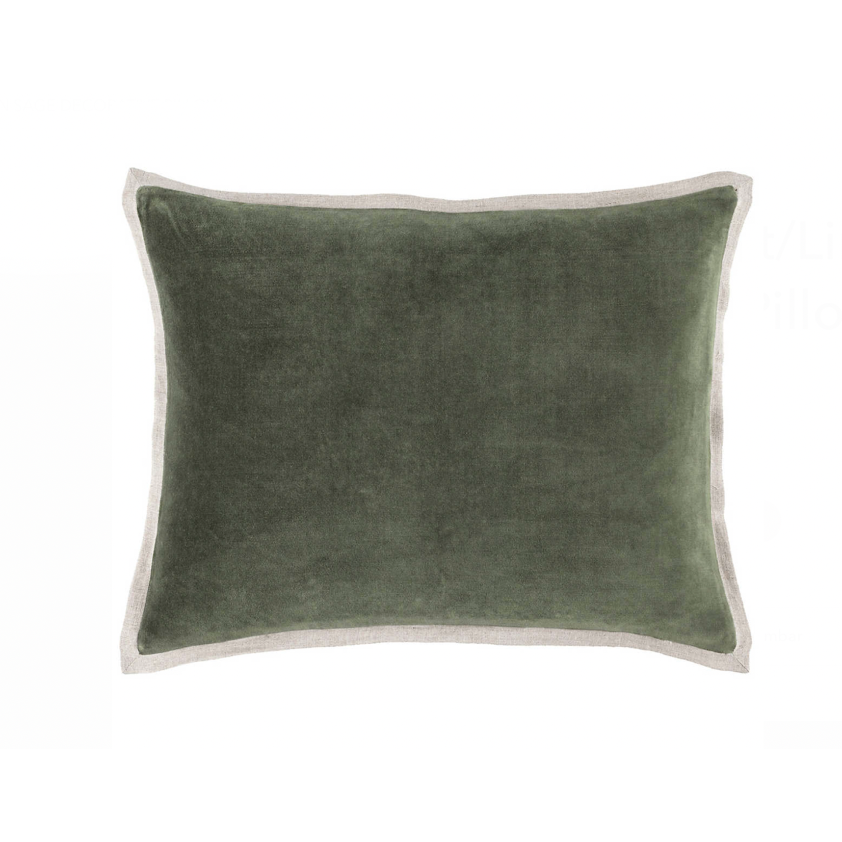 Gehry Velvet/Linen Sage Lumbar Pillow 16"