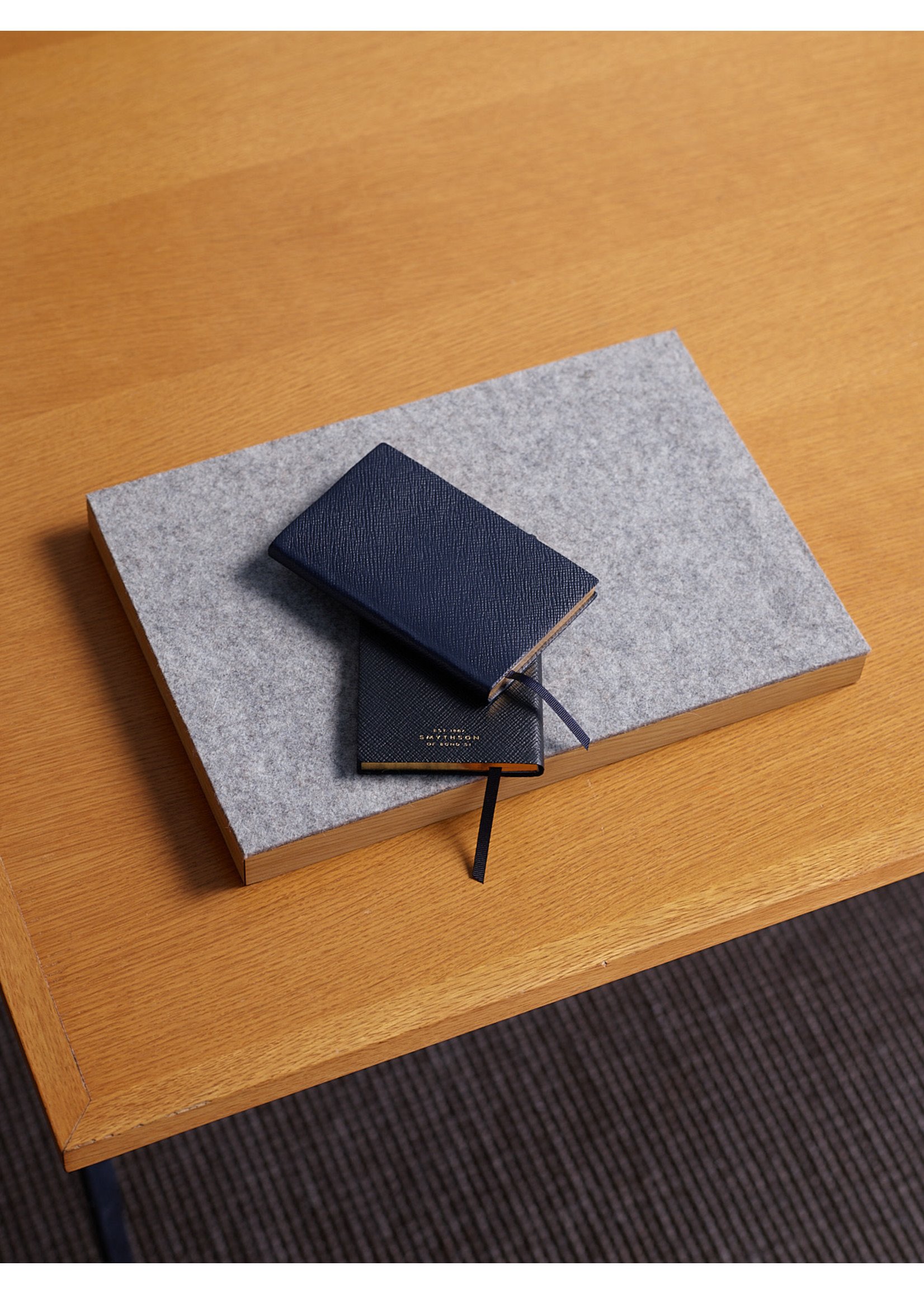 Blue Panama Leather Notebook by Smythson