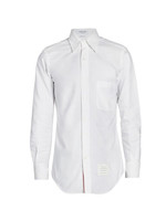 THOM BROWNE CLASSIC BUTTON SHIRT IN POPLIN WITH GROSGRAIN PLACKET