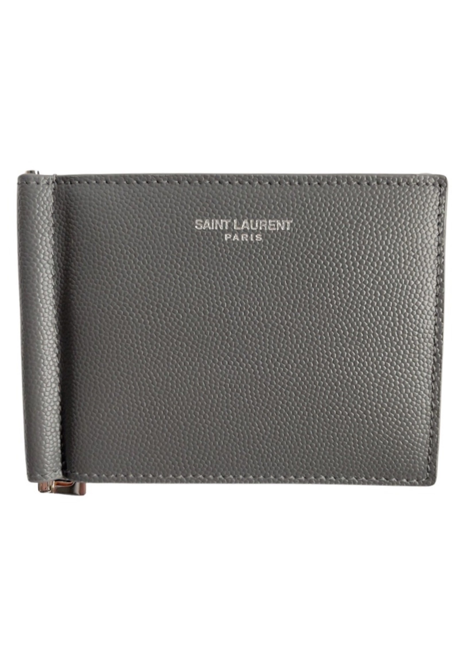 Saint Laurent Black Leather Bifold Money Clip Wallet Saint Laurent Paris