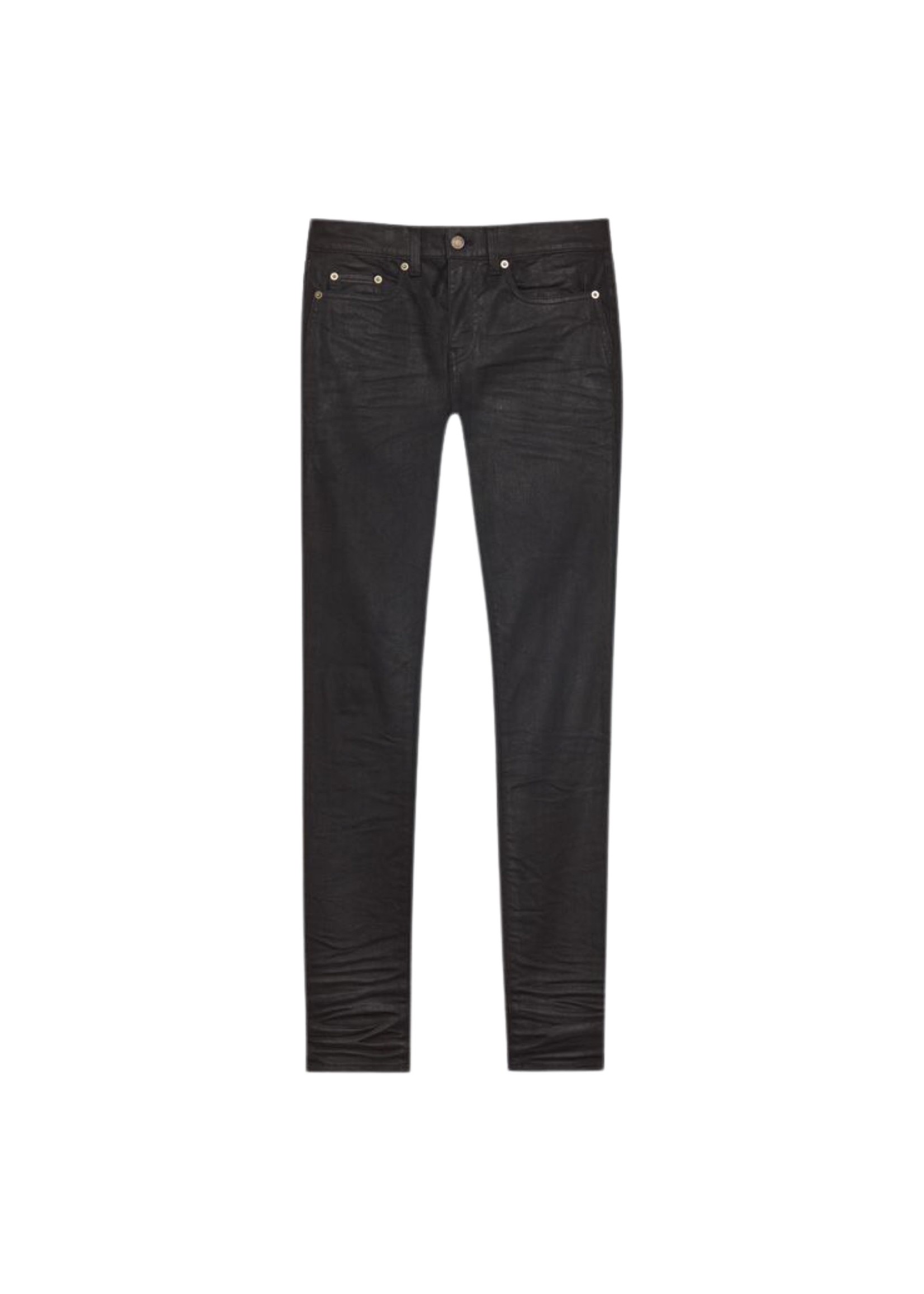 SAINT LAURENT SLIM FIT COATED DENIM