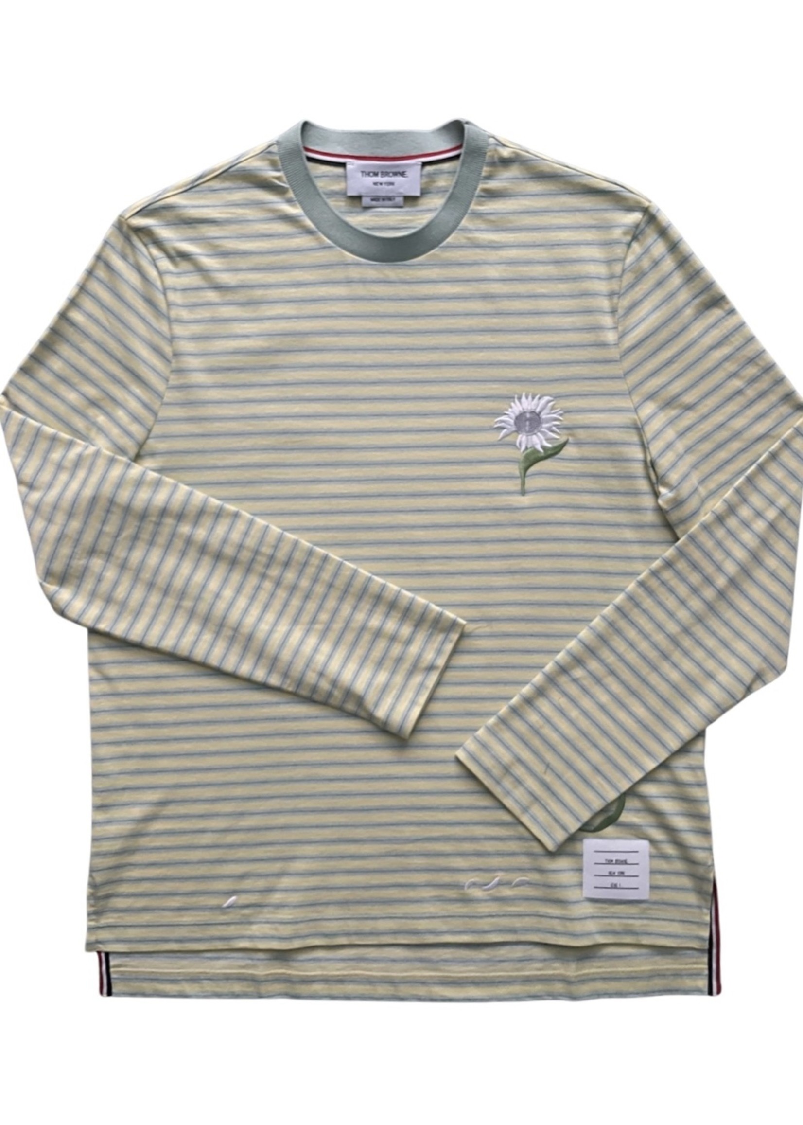 THOM BROWNE LONG SLEEVE STRIPE T-SHIRT