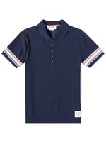 THOM BROWNE TEXTURED COTTON POLO