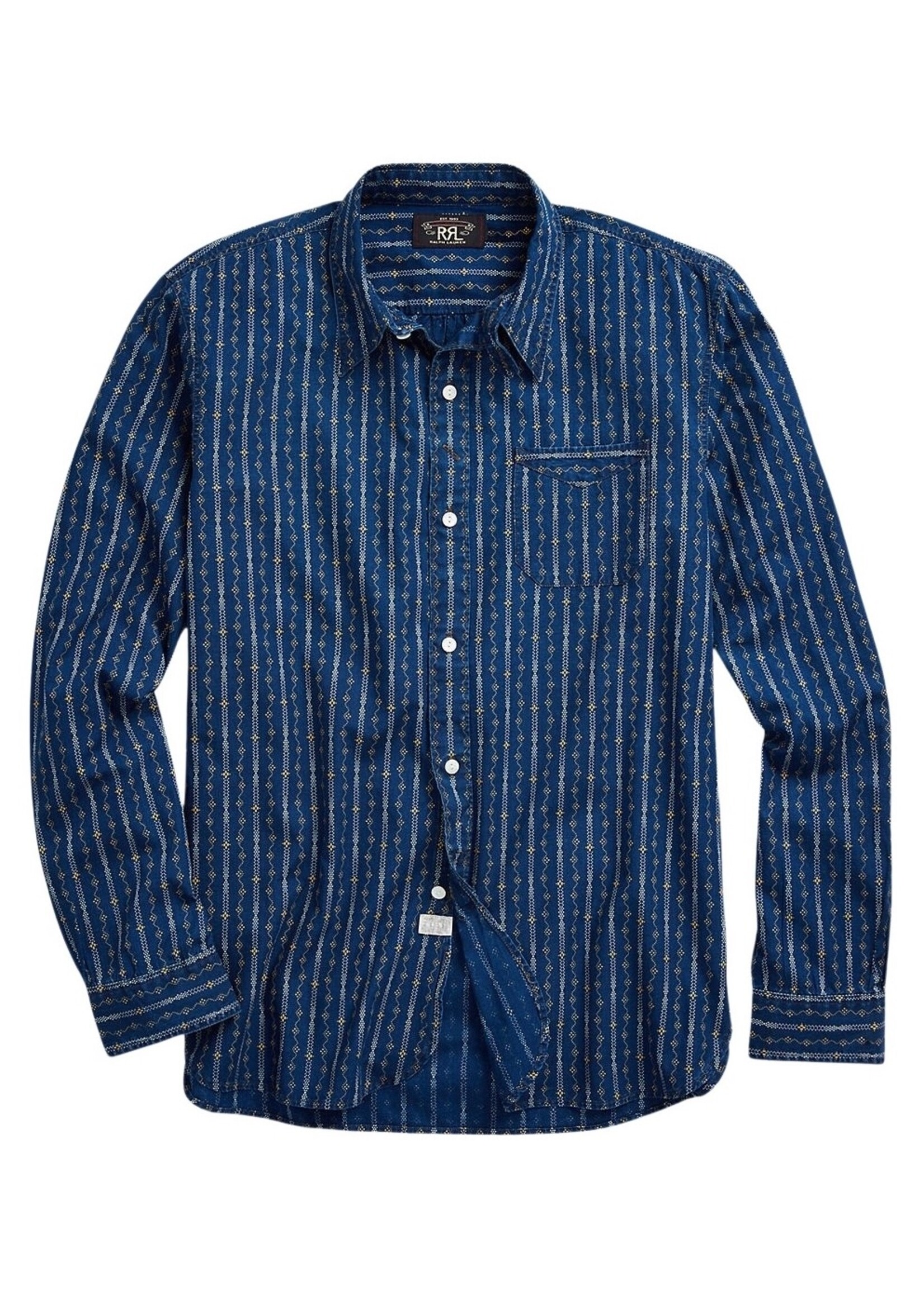 RRL INDIGO DISCHARGE WORKSHIRT