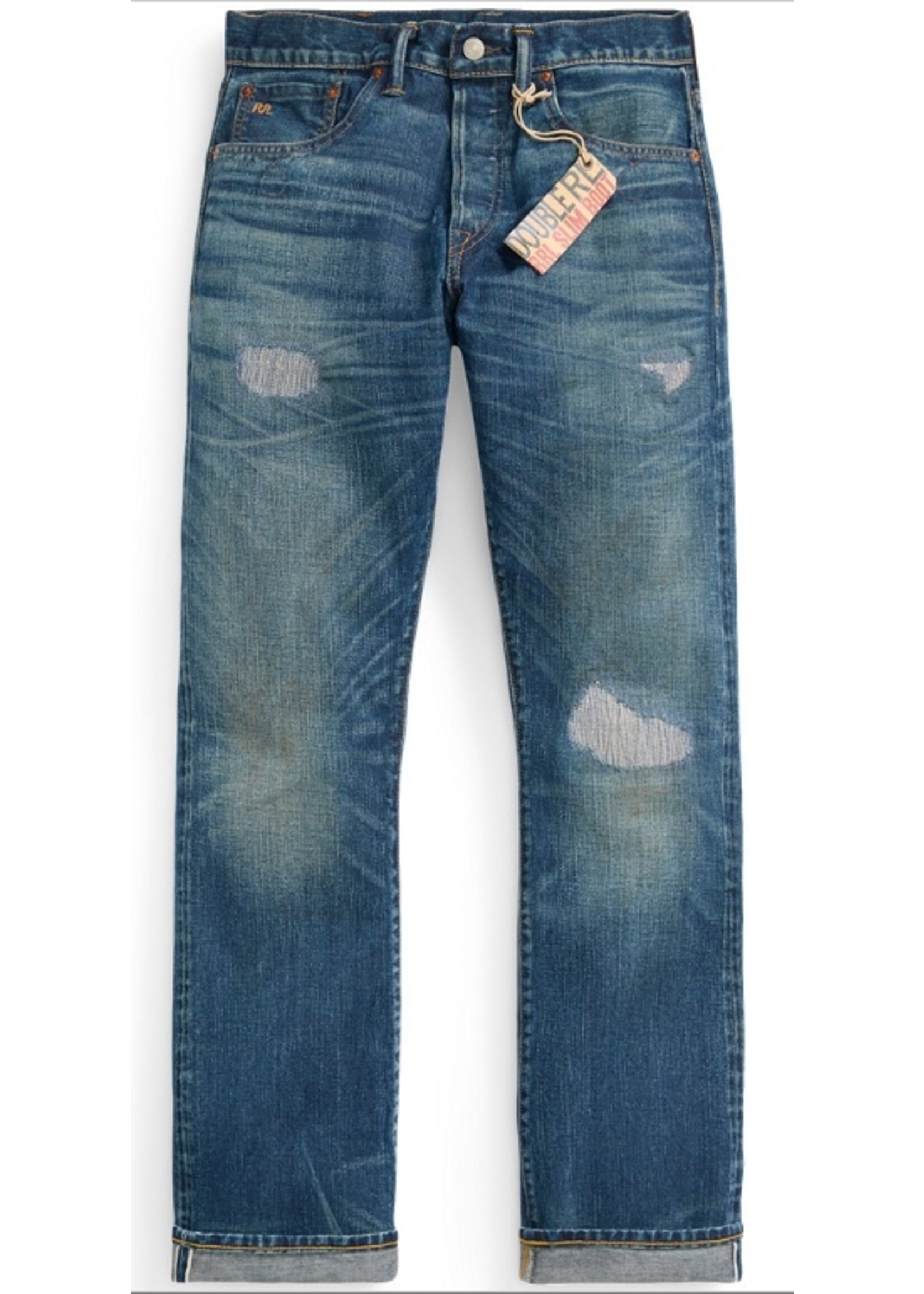 RRL SLIM DISTRESS BOOTCUT JEAN