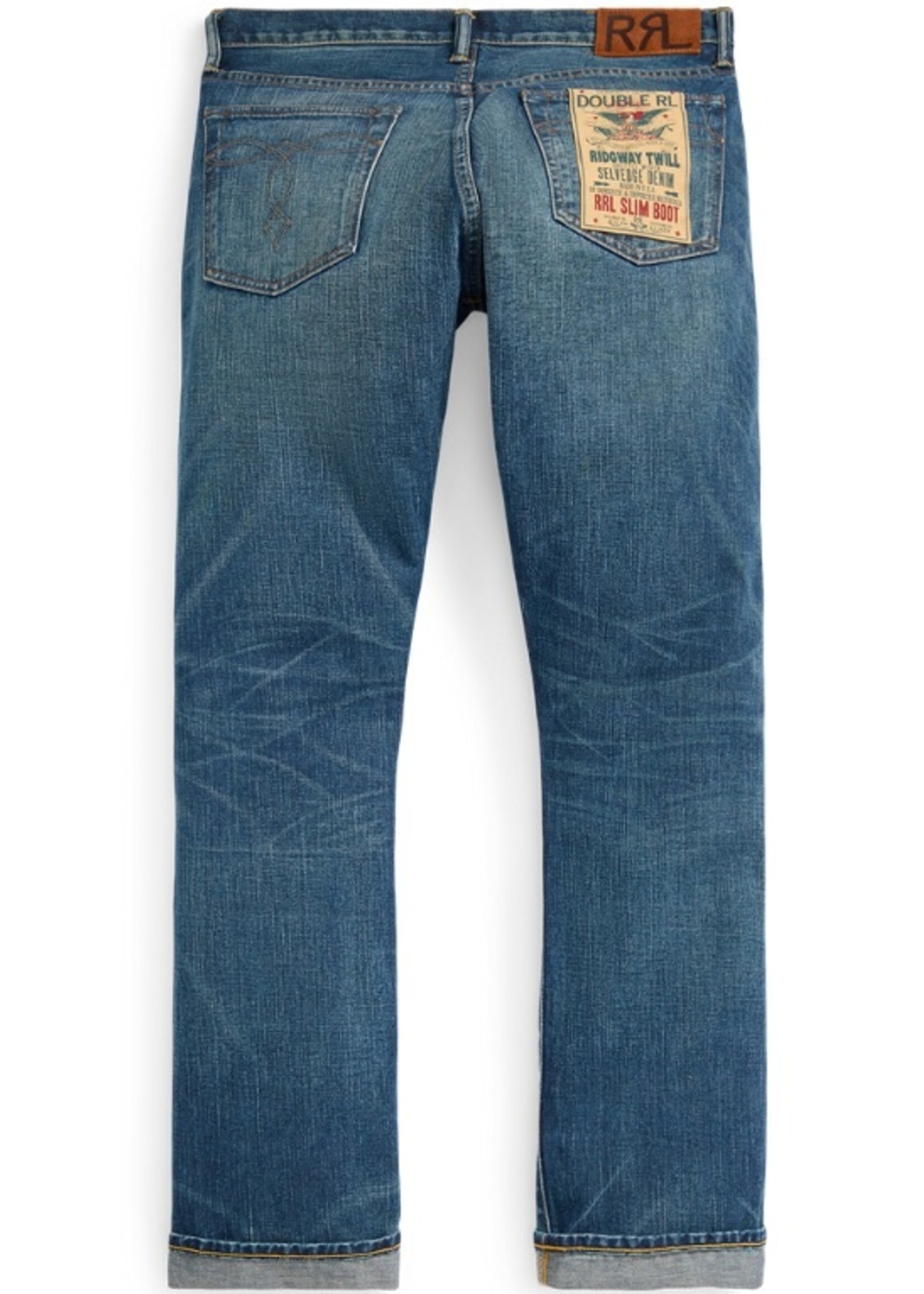 RRL SLIM DISTRESS BOOTCUT JEAN