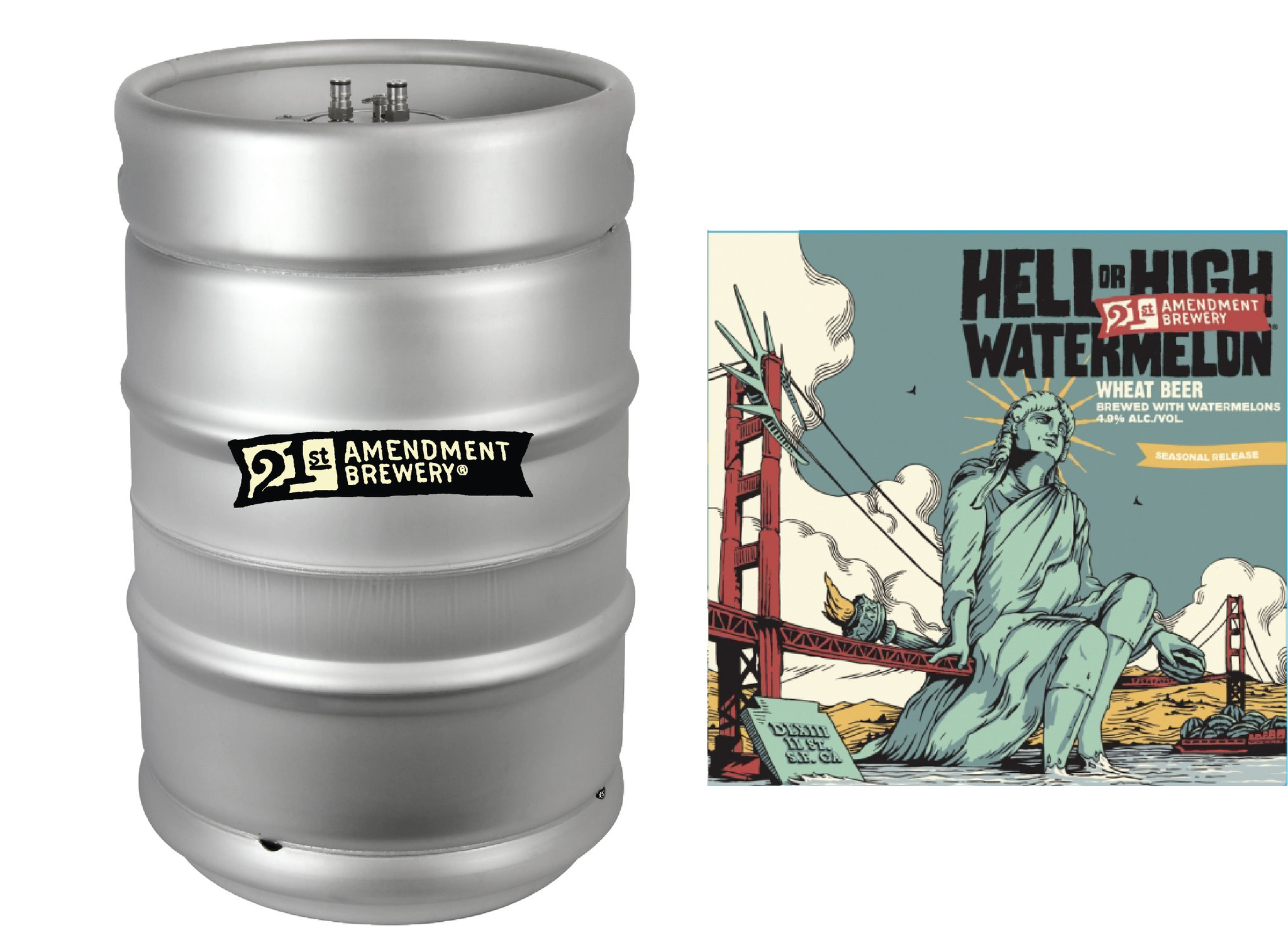 21st Amendment Hell Or High Watermelon 15 5 GAL KEG 