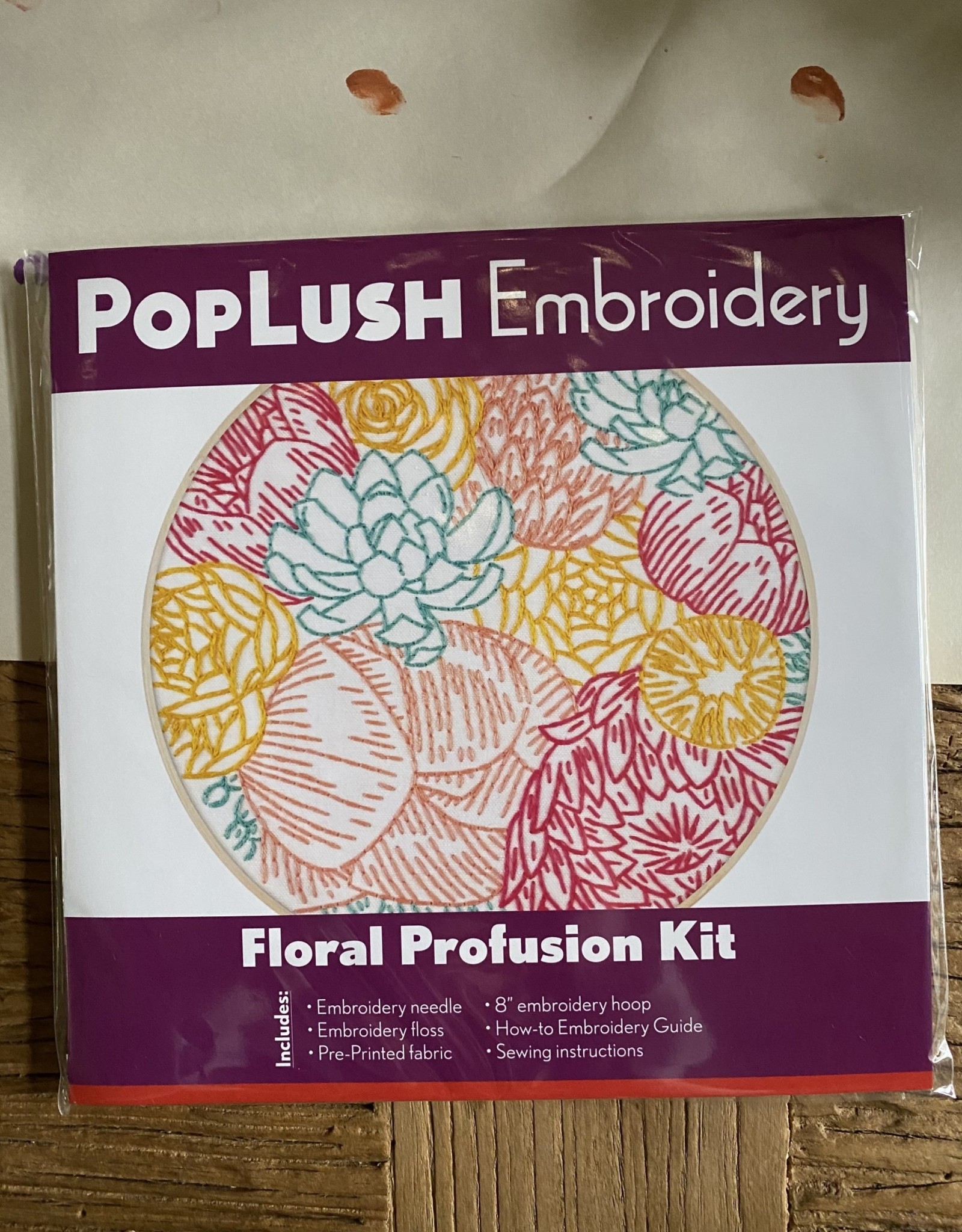 PopLush Embroidery Floral Profusion Embroidery Kit