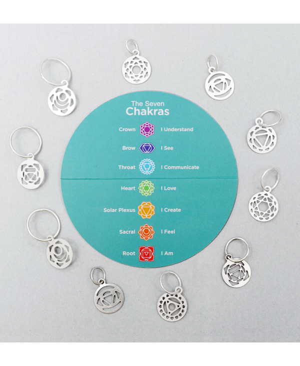 Knitter's Pride 'The Mindful Collection' Sterling Silver Plated Chakra Stitch Markers