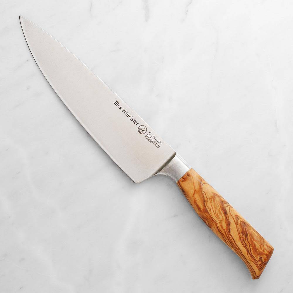 Messermeister Oliva Elite 10 Stealth Chef's / Cooks Knife w/ Olive Wood  Handle