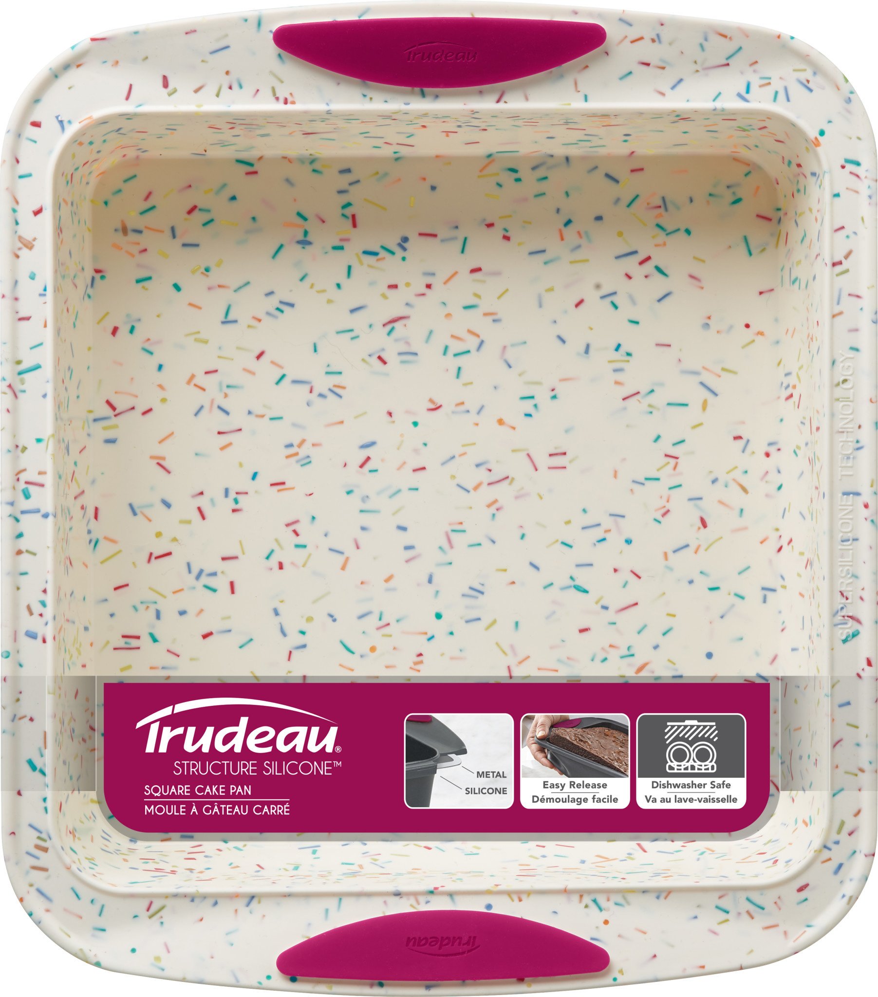 White Confetti Square Cake Pan 8x8 - Creative Kitchen Fargo