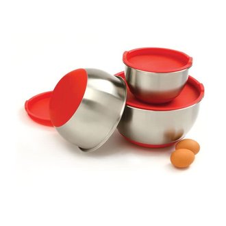 Norpro SS Mixing Bowls w/ Lids 3pk Norpro SS Mixing Bowls w/ Lids 3pk