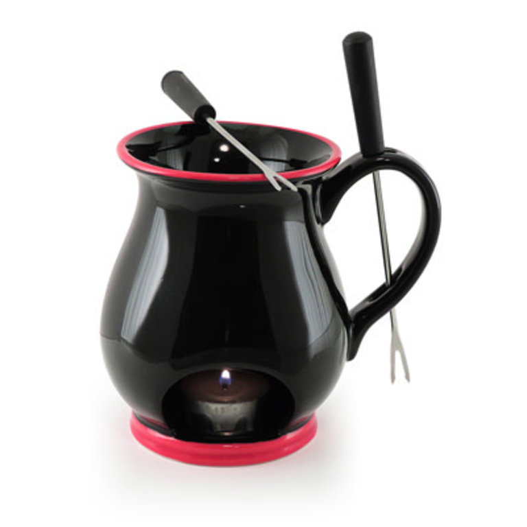 Indulge 4 Pc Chocolate Fondue Mug Set Black