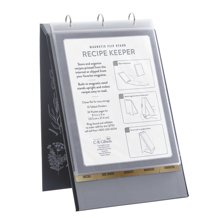 C.R. Gibson Vertical Recipe Keeper Refill Pages