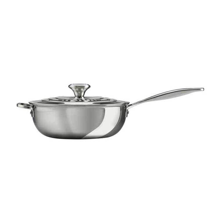 Le Creuset 2 Quart Stainless Steel Saucepan with Lid
