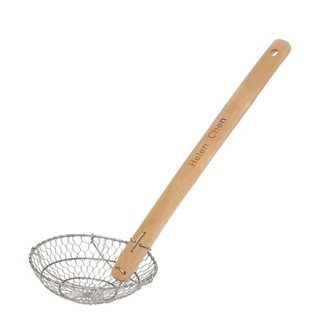SS Spider Strainer Bamboo Handle 7 in SS Spider Strainer Bamboo Handle 7 in