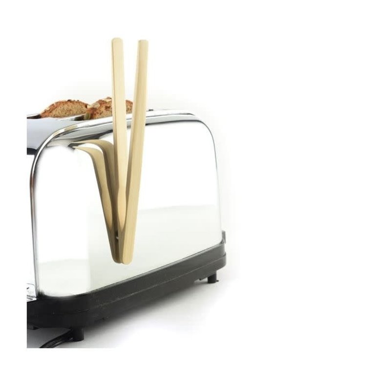 Norpro Bamboo Toaster Tongs w/ magnet