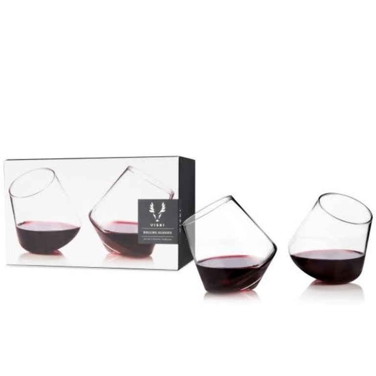 Viski Stemless Rolling Wine Glasses - Set of 2