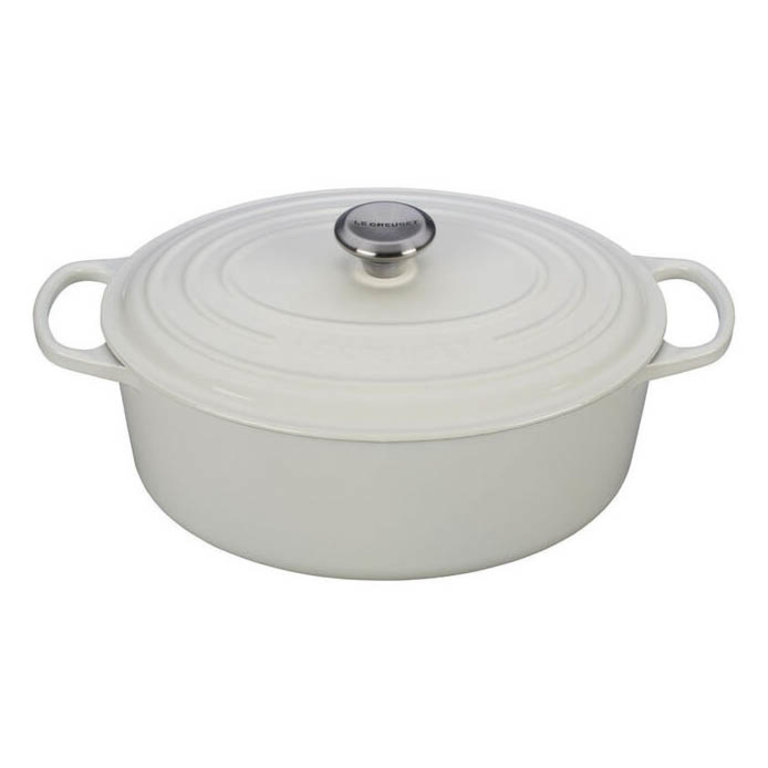 White Marble Signature Oval Dutch Oven 6.75 QT - Creative Kitchen Fargo