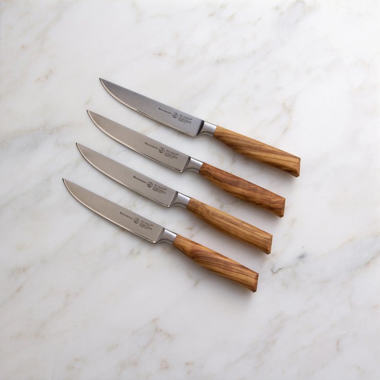 Messermeister Oliva Elite Fine Edge Steak Knife Set/4