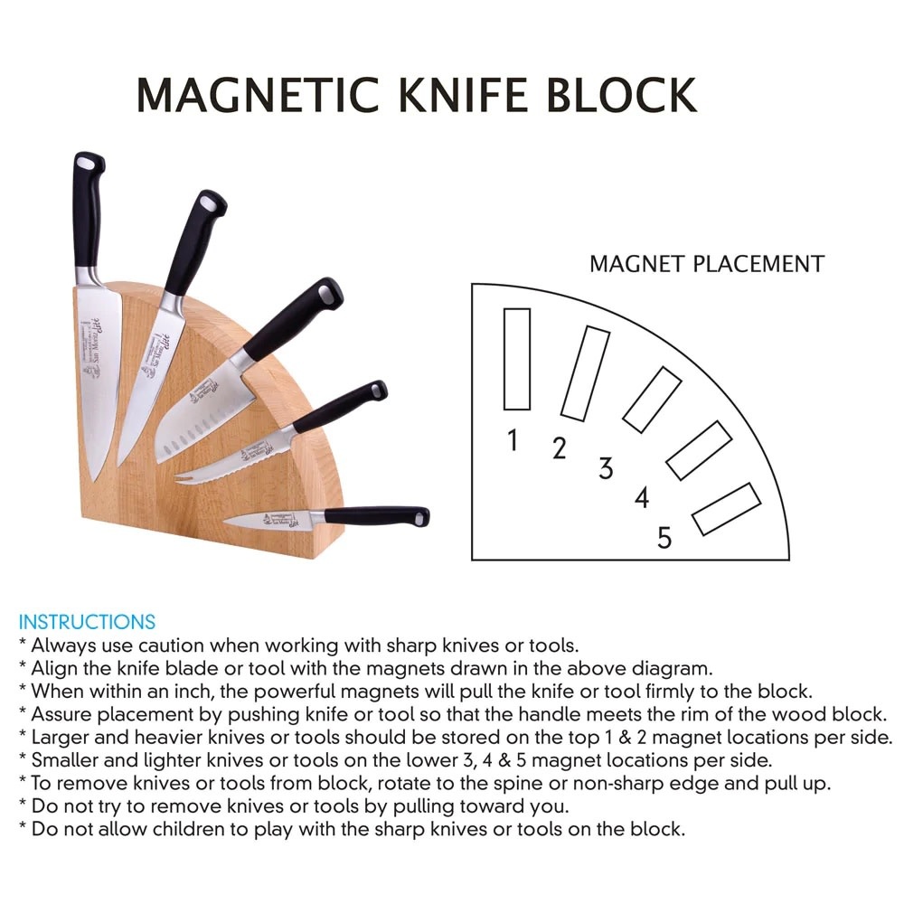 Next Level Magnetic Knife Block Acacia with Light - Creative Kitchen Fargo