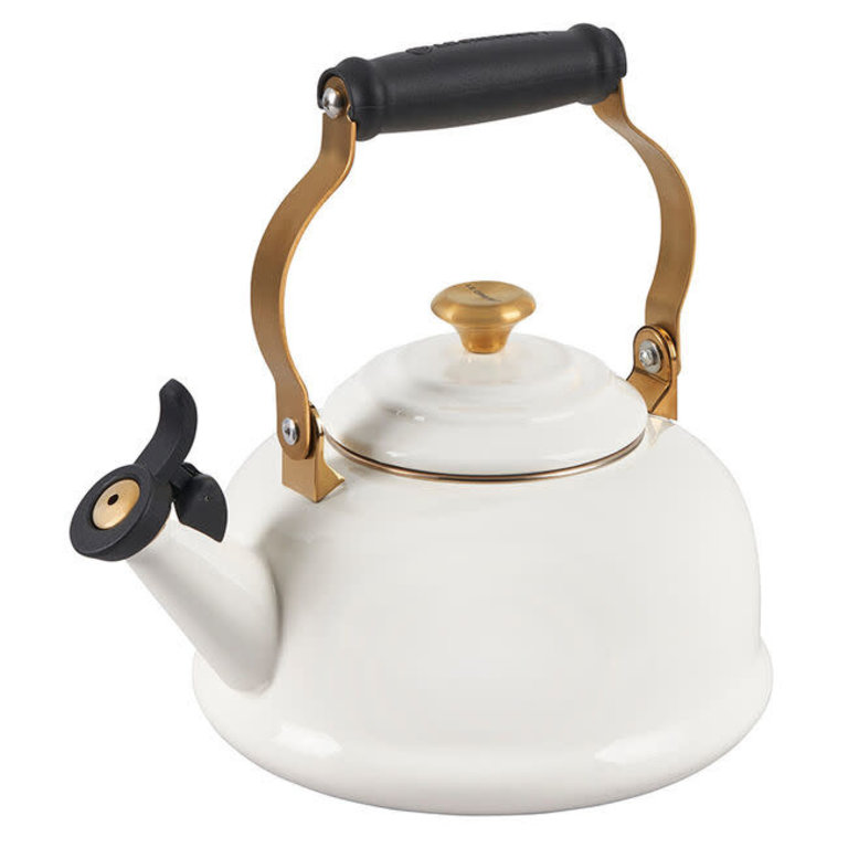 Le Creuset Noel Whistling Kettle - White and Gold
