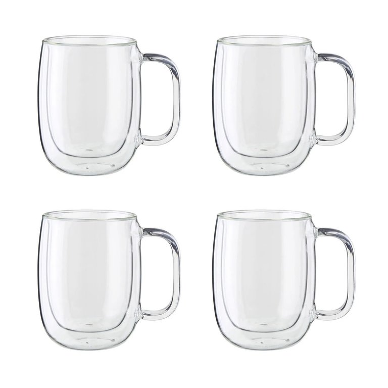 Double Walled 12 oz Coffee Mugs - Set of 4