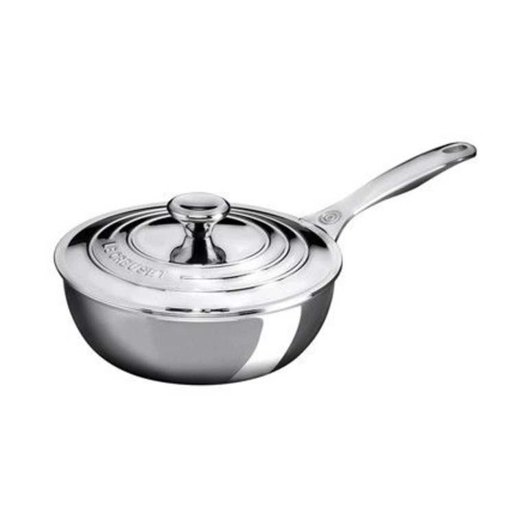 Le Creuset SS 2 qt Saucier Pan w/lid IA