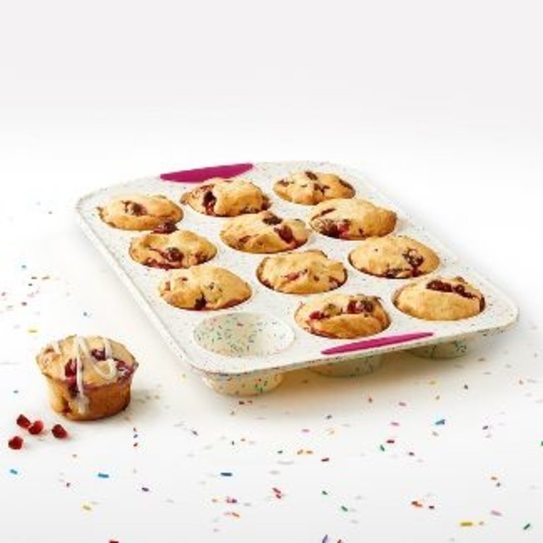 White Confetti 12 Count Muffin Pan