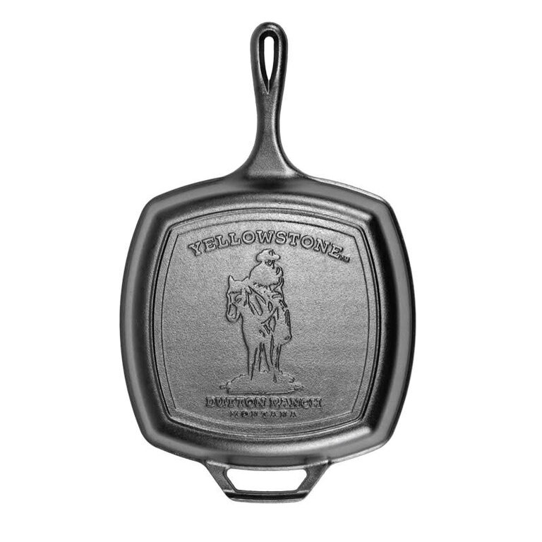 Yellowstone Cowboy Grill Cast Iron 10.5" Square Skillet