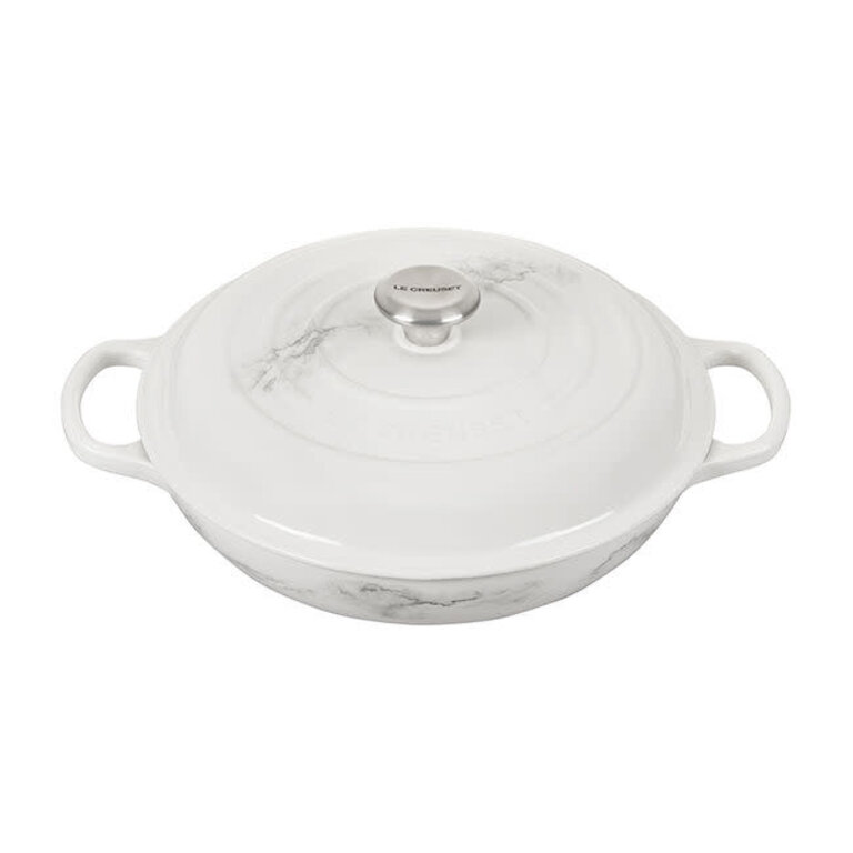 Le Creuset White Marble Signature Braiser 3.5 qt DC