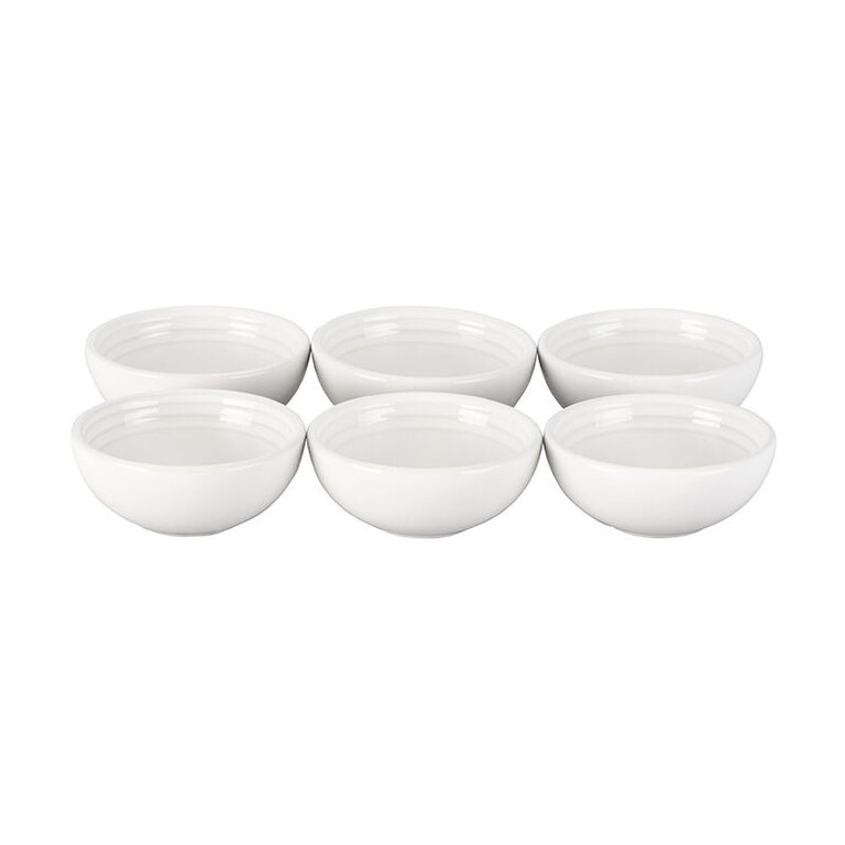 Le Creuset White Pinch Bowl Set of 6