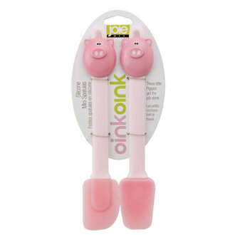 Piggy Silicone Mini Spatulas, Set Of 2 Piggy Silicone Mini Spatulas, Set Of 2