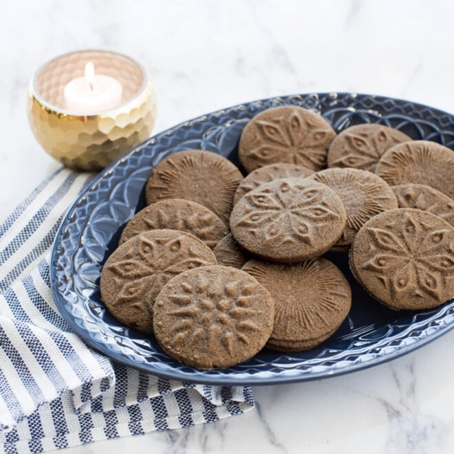  Nordic Ware Geo Cast Cookie Stamps: Home & Kitchen