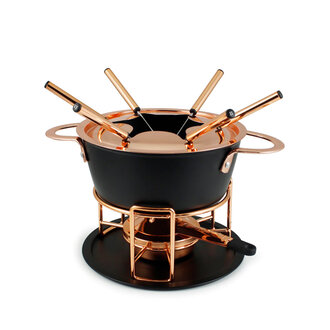 Realp 11pc Cast Aluminum Fondue Set Copper Realp 11pc Cast Aluminum Fondue Set Copper