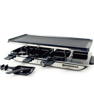 8 Person Geneva Raclette Party Grill w/ Reversible Cast Aluminum Ns Grill Plate