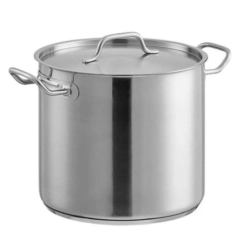 Heavy-Duty Stainless Steel Aluminum-Clad Stock Pot w/ Cover