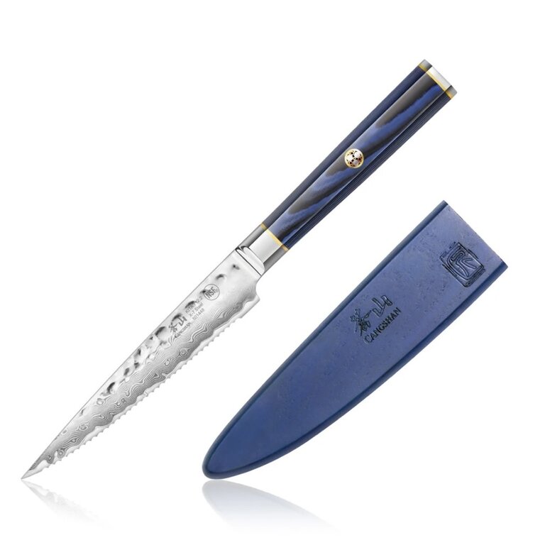 Cangshan Kita  Serrated Utility, Knife w/ Sheath, 5in